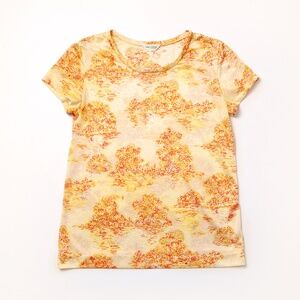 Women’s Vintage Alex Coleman T Shirt Size Small Yellow Orange Thin Polyester Tee